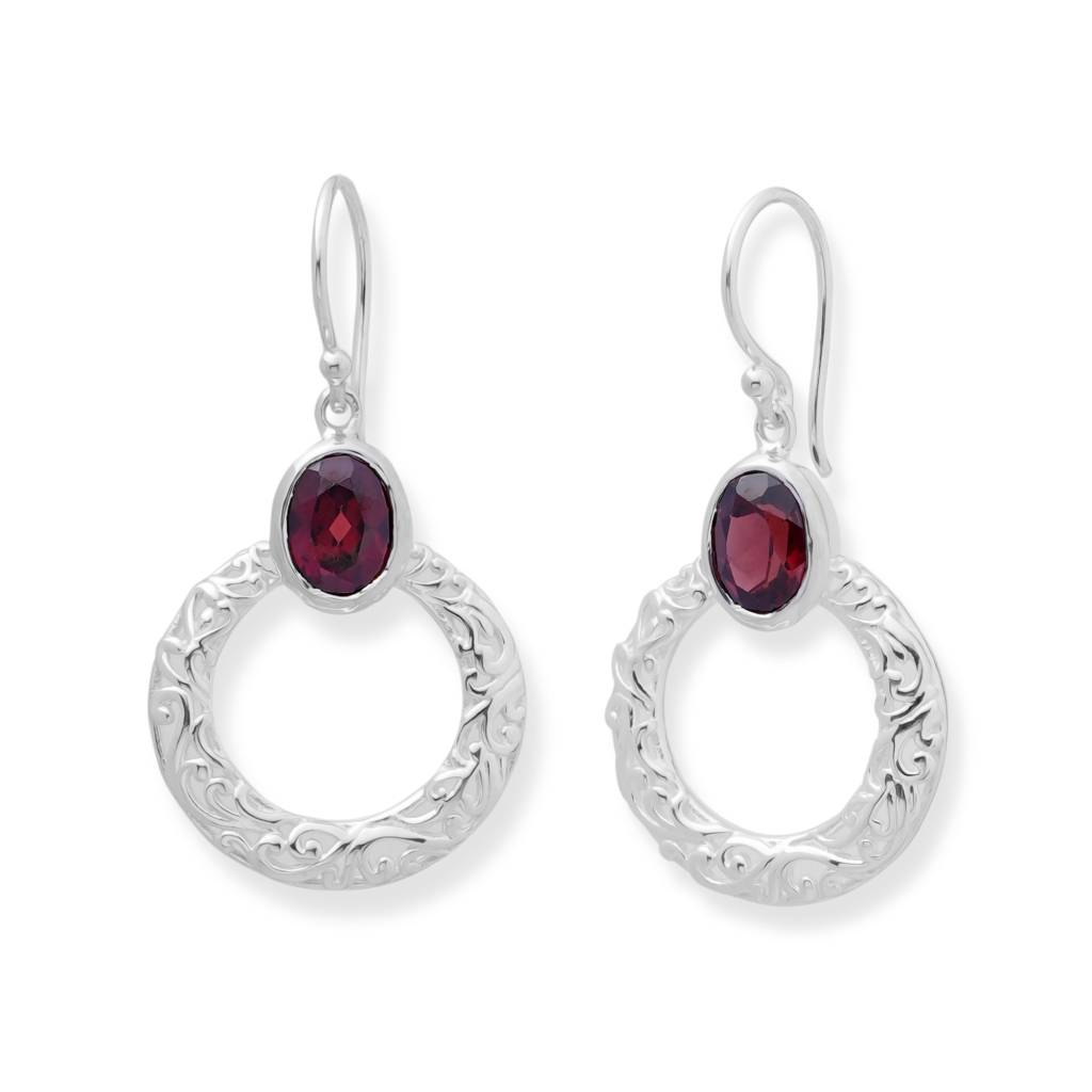 garnet Earrings by gr silver designs