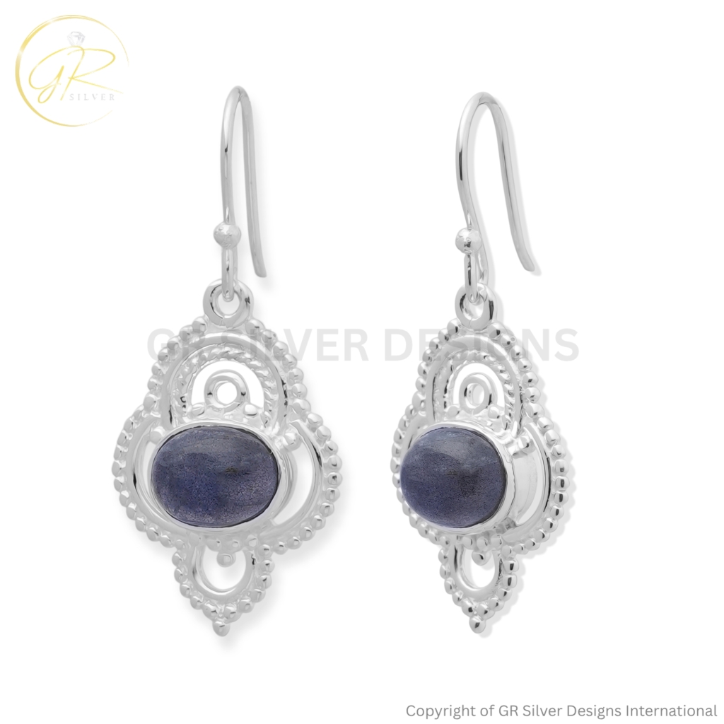 Labradorite Silver Earrings by GR Silver Designs