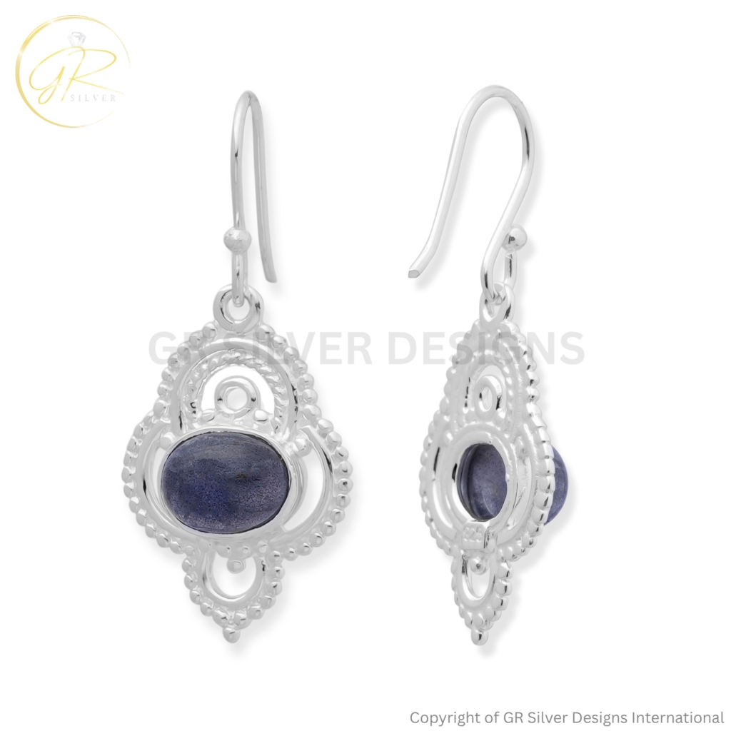 Labradorite Silver Earrings by GR Silver Designs