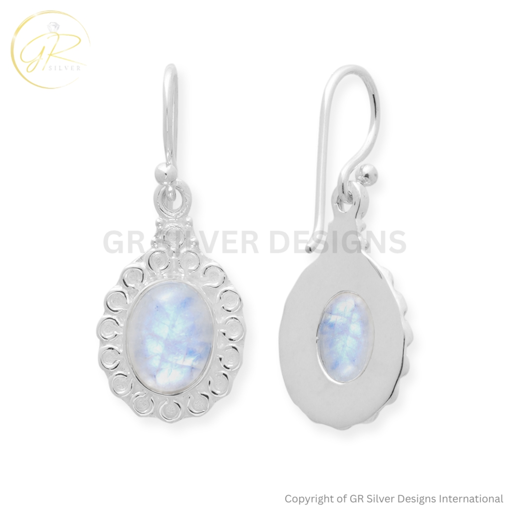 Rainbow Moonstone Dangle Earrings Jewelry For Women