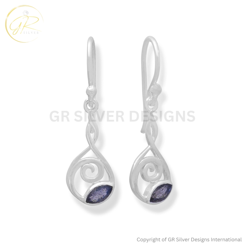 Marquise Labradorite Earrings by GR Silver Designs