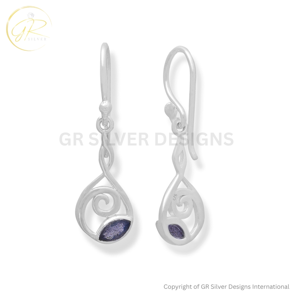 Marquise Labradorite Earrings by GR Silver Designs