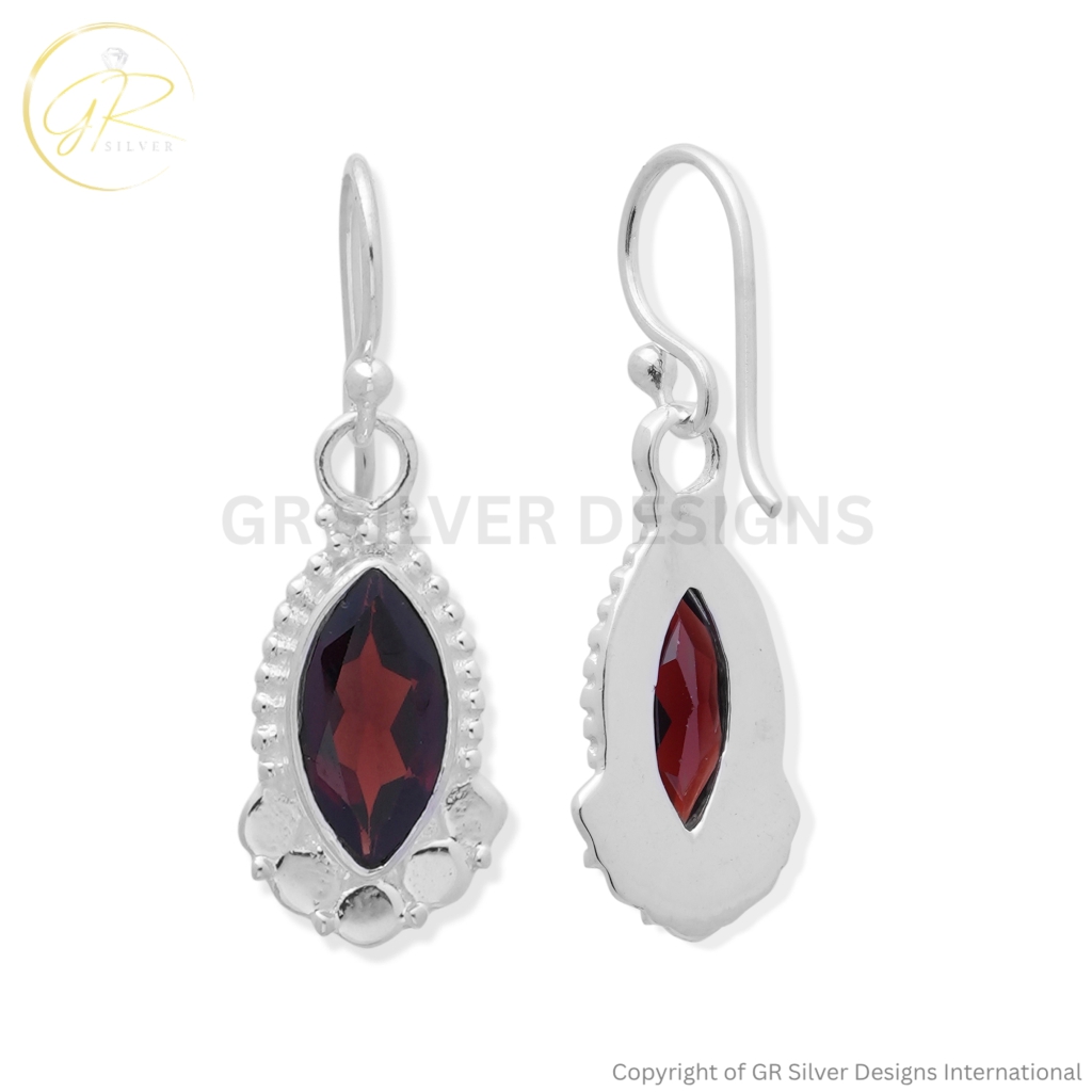 Garnet Marquise Cut Earrings