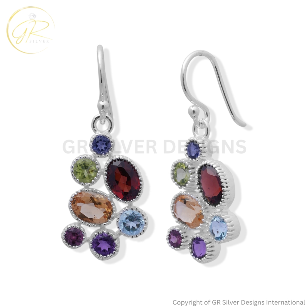 Seven Chakra Birthstone Earrings by GR Silver Designs
