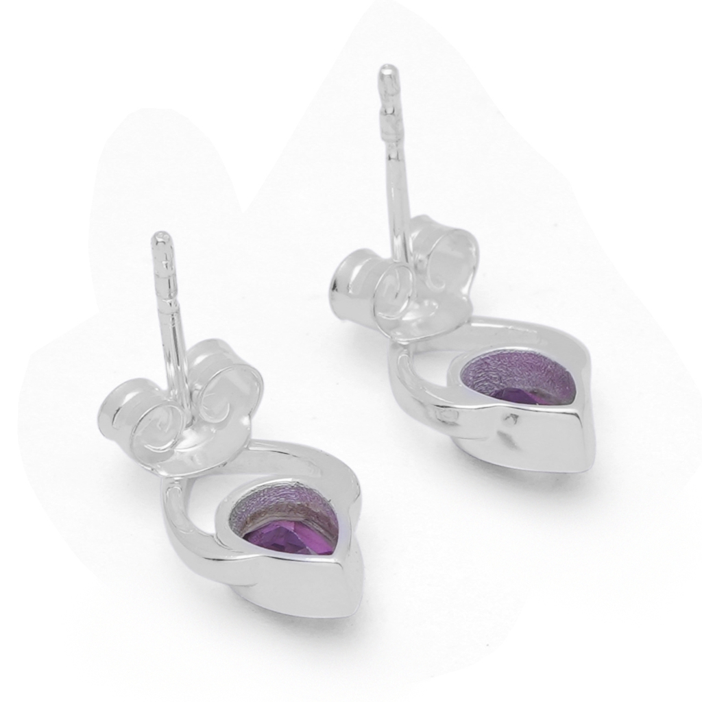 Rhodolite Stud Earrings by GR Silver Designs