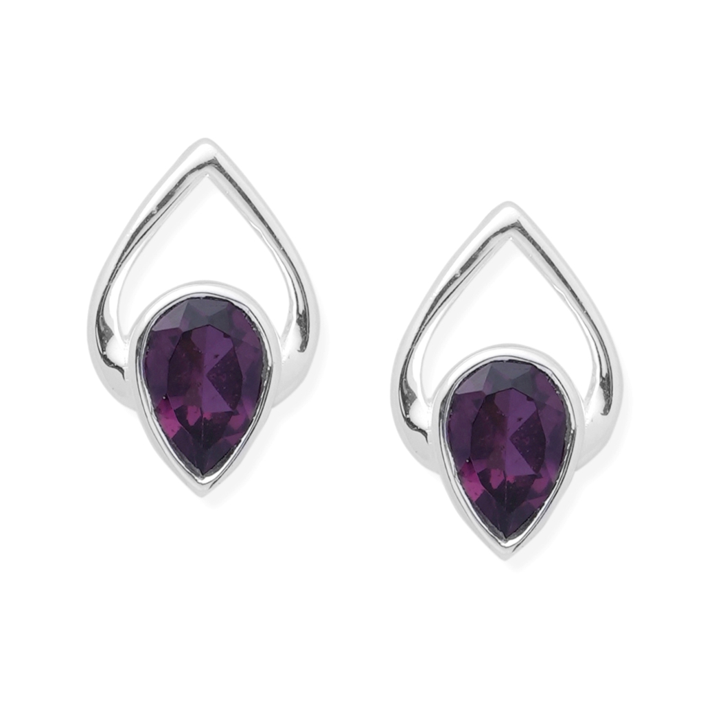 Rhodolite Stud Earrings by GR Silver Designs