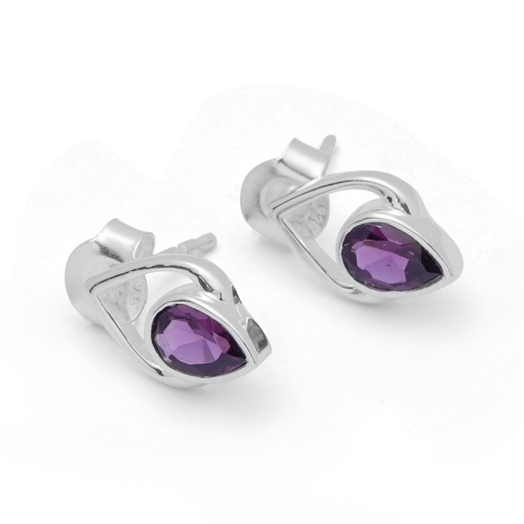 Rhodolite Stud Earrings by GR Silver Designs
