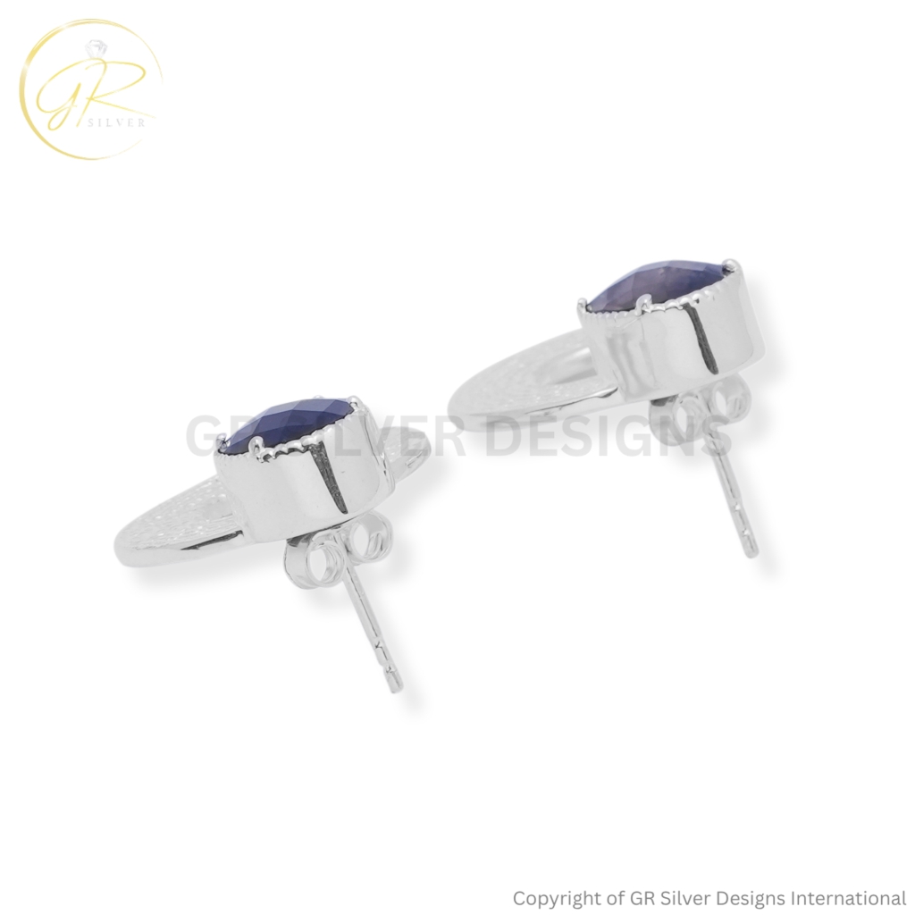 Iolite Birthstone Stud Earrings