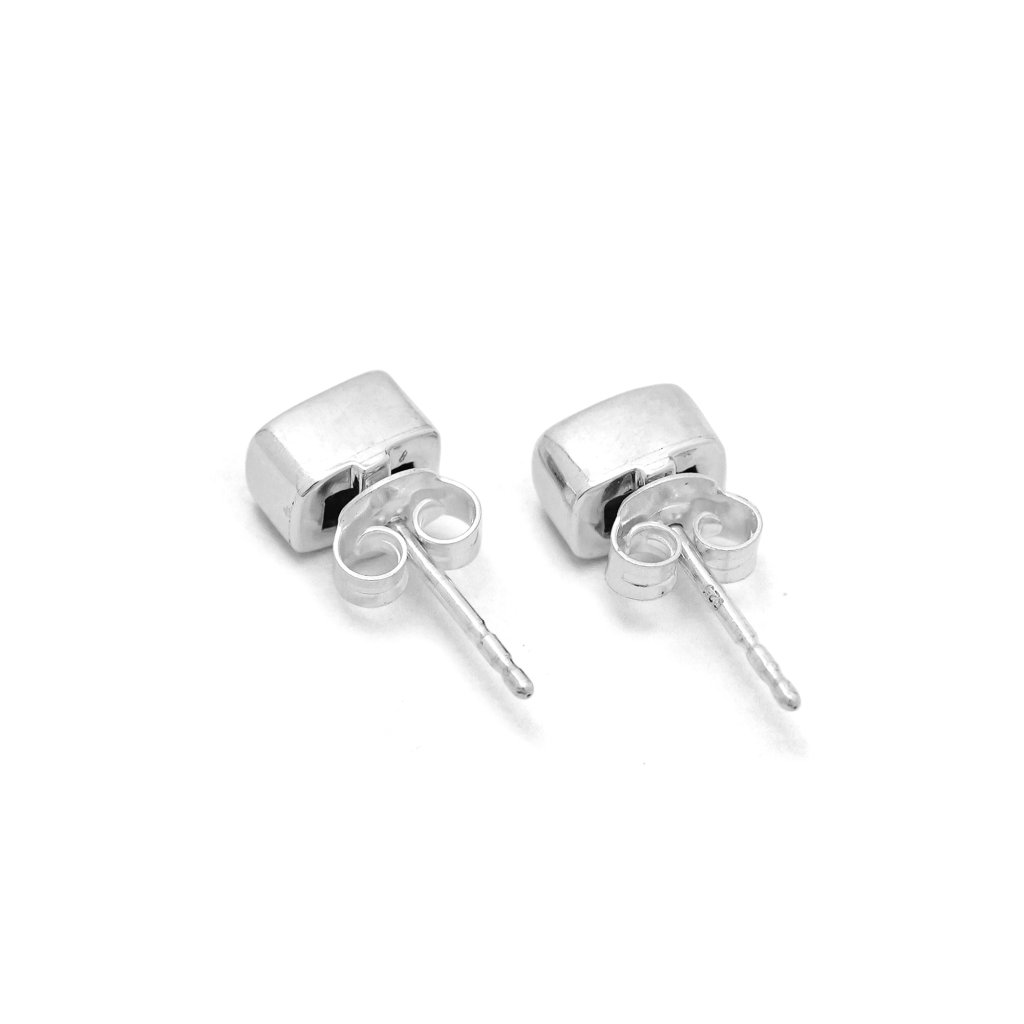 925 sterling silver Kyanite stud earrings with deep blue gemstones