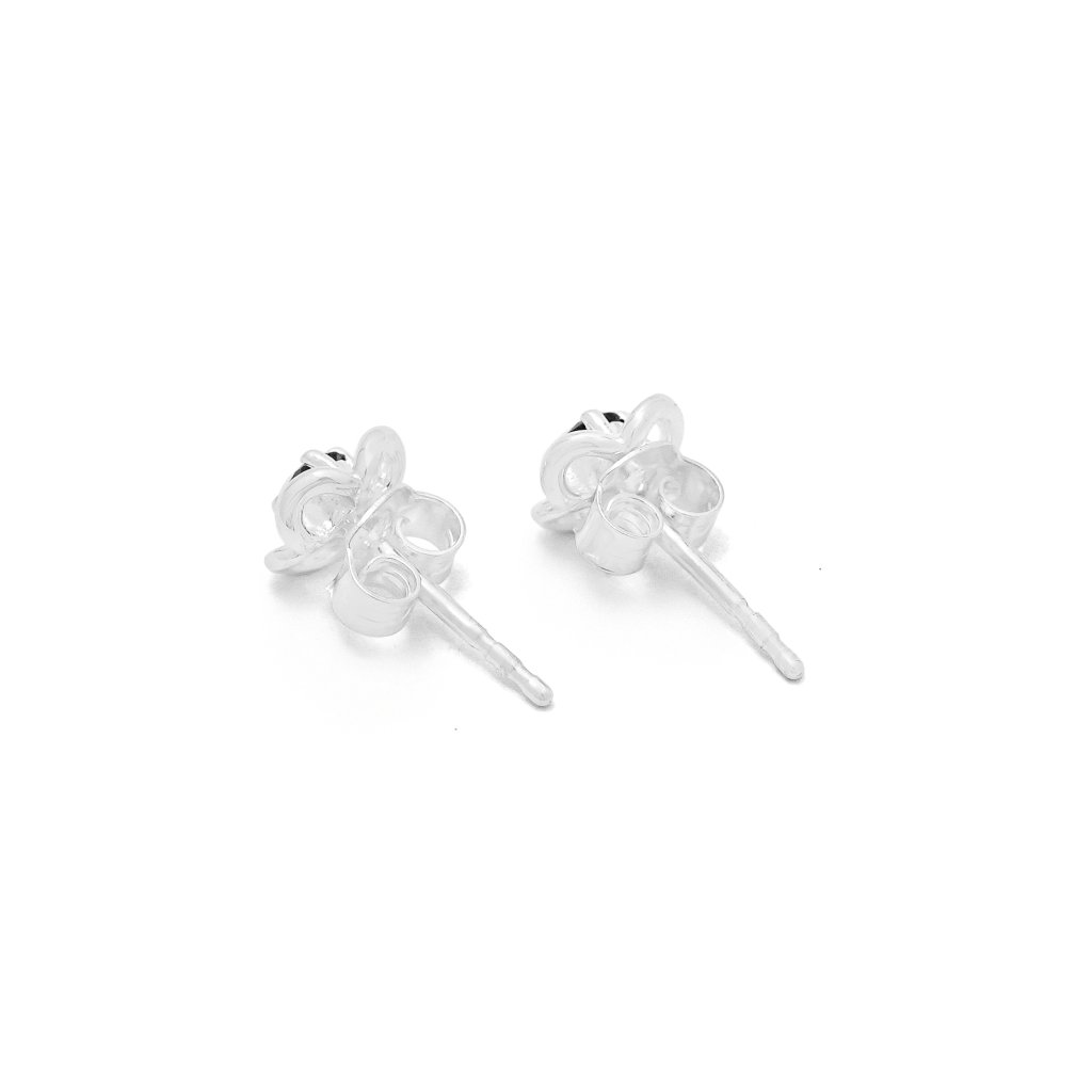 925 sterling silver Green Tourmaline floral stud earrings for women