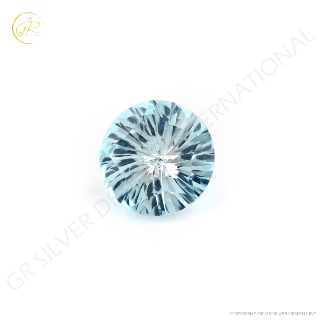 Natural Sky Blue Topaz 12mm Round Cut Loose Gemstone