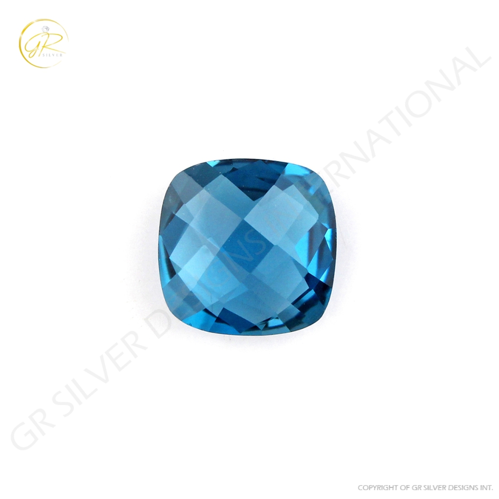 Cushion Shape Briolette Cut Lendon Blue Topaz Loose Gemstone