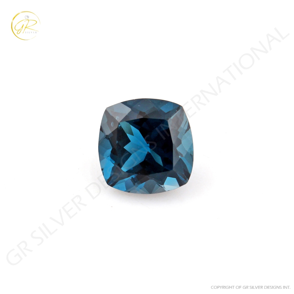 Natural London Blue Topaz cushion Shape Gemstone