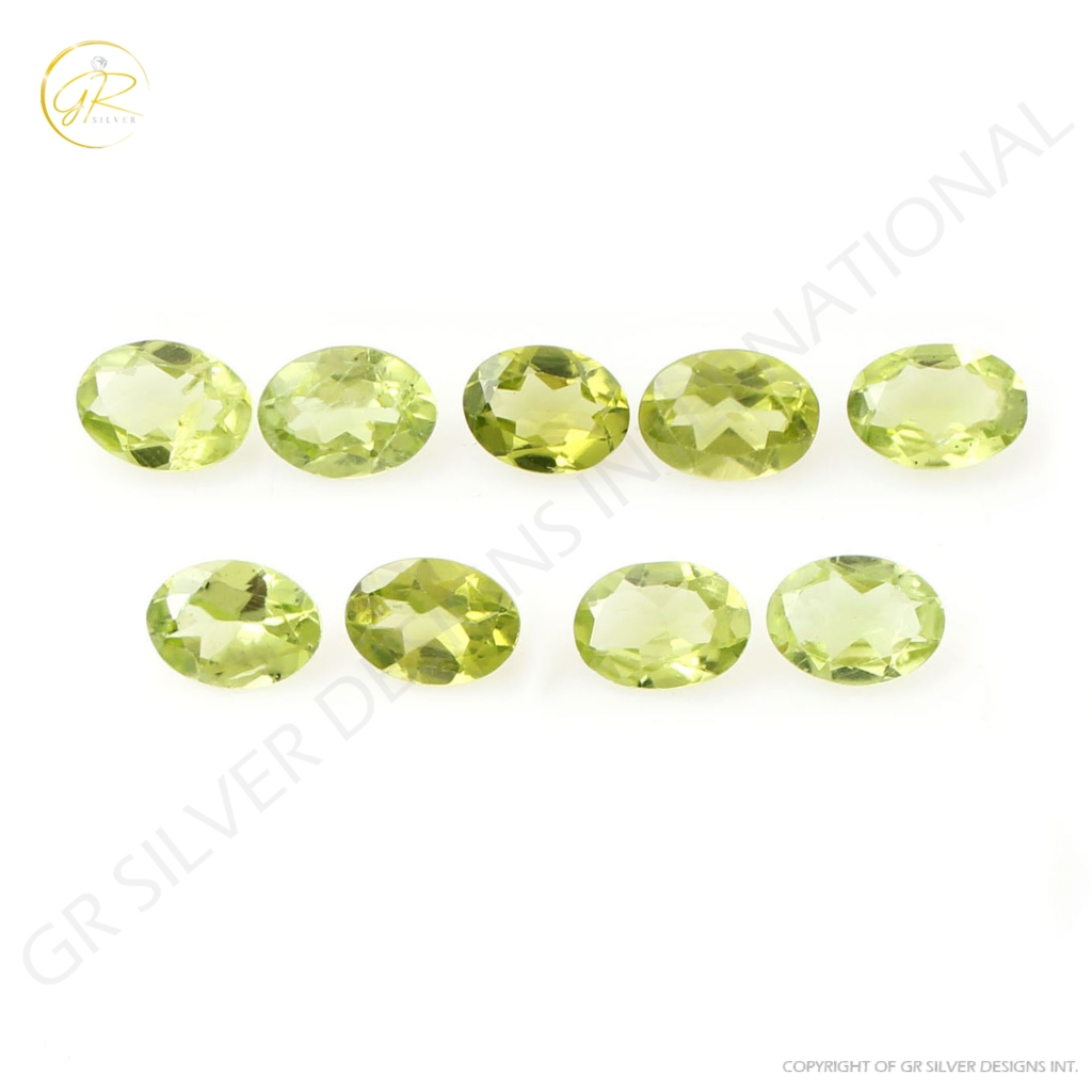 Natural Peridot 5x7mm Faceted Oval Loose Gemstone