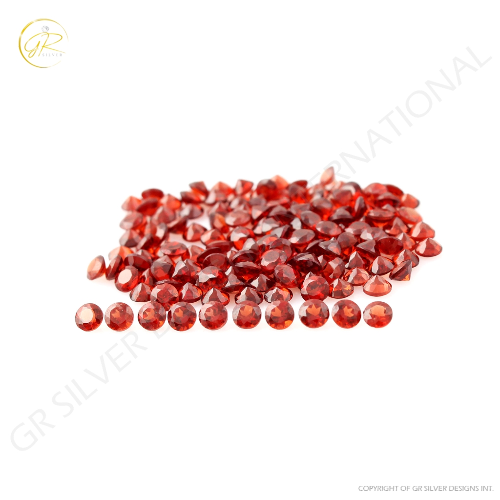 Natural Red Garnet 3mm Round Shape Loose Gemstone