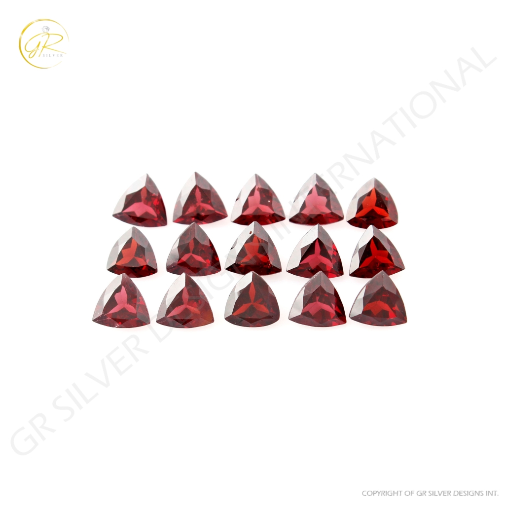 Natural Garnet 6mm Trillion Shape Loose Gemstone