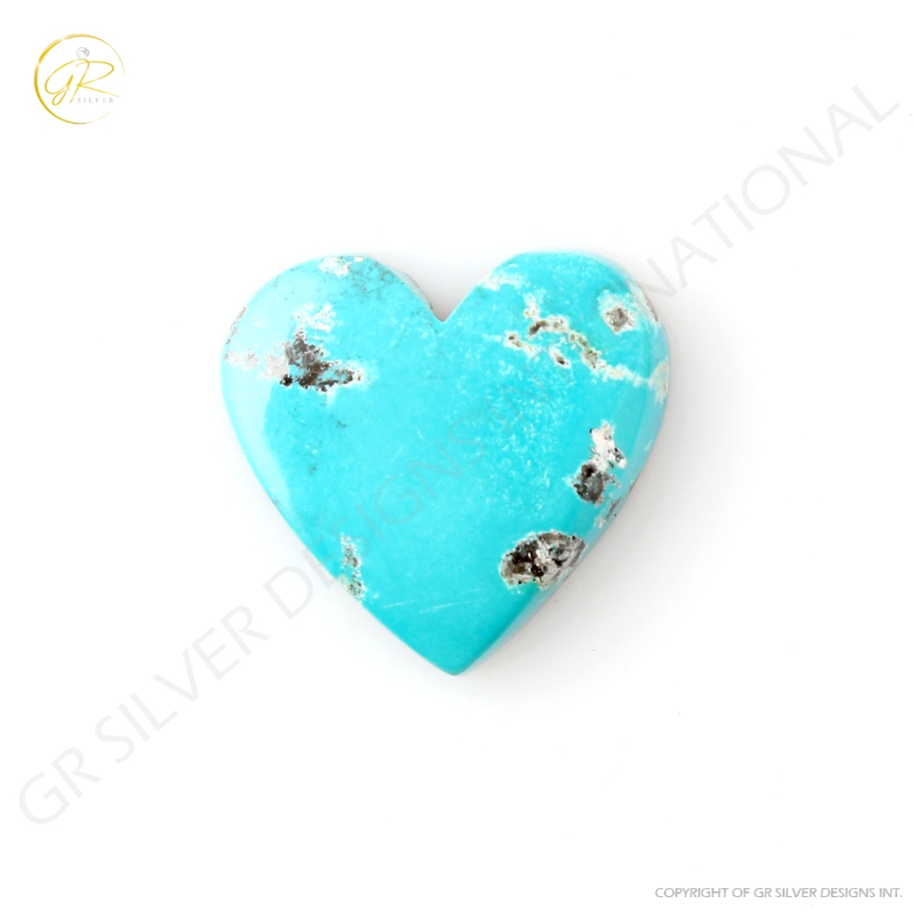 Natural Shattuckite Chrysocolla Gemstone, Heart Cabochon Chrysocolla Stone