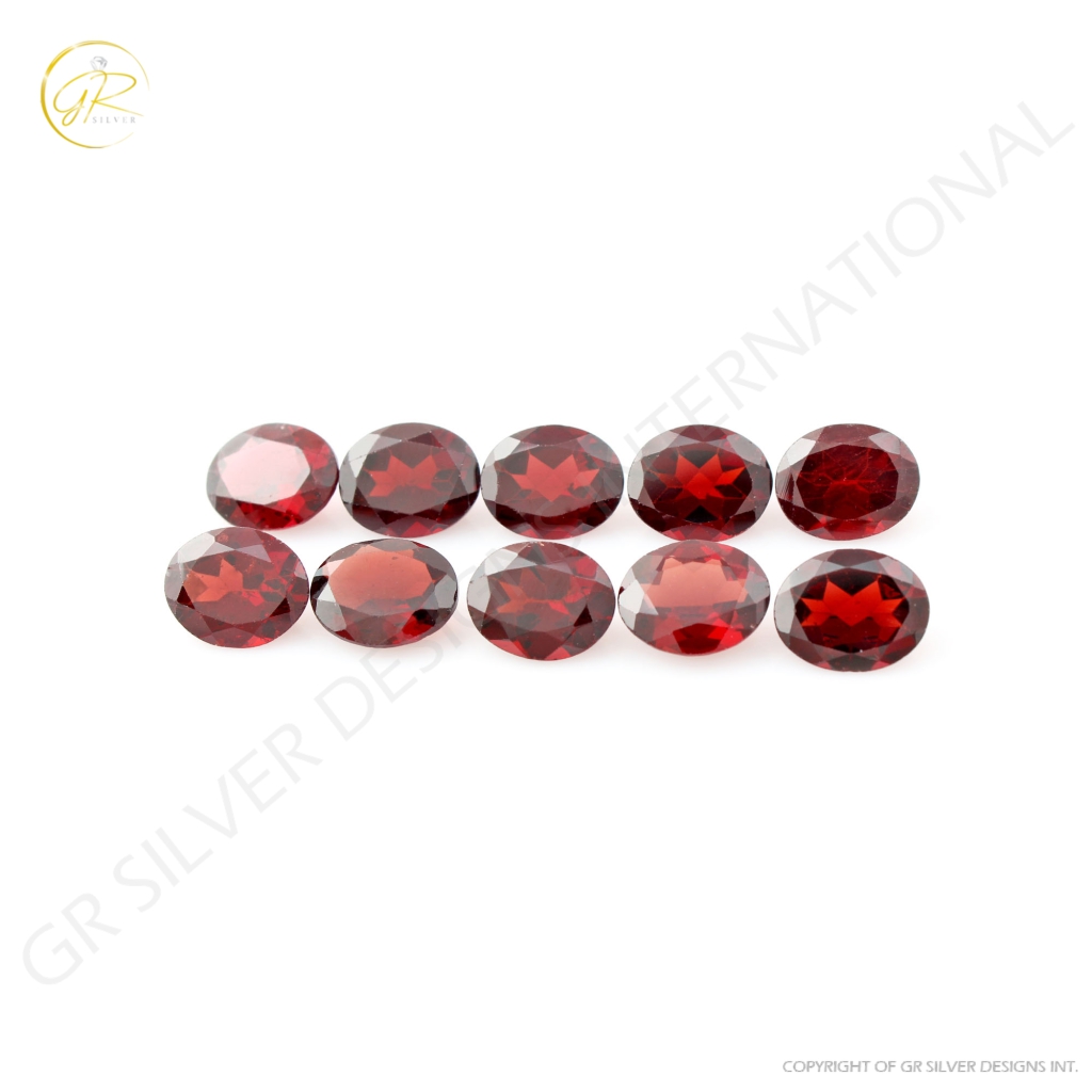 Natural Garnet Gemstones, 9x11mm Oval Shape Loose Garnet Gemstone