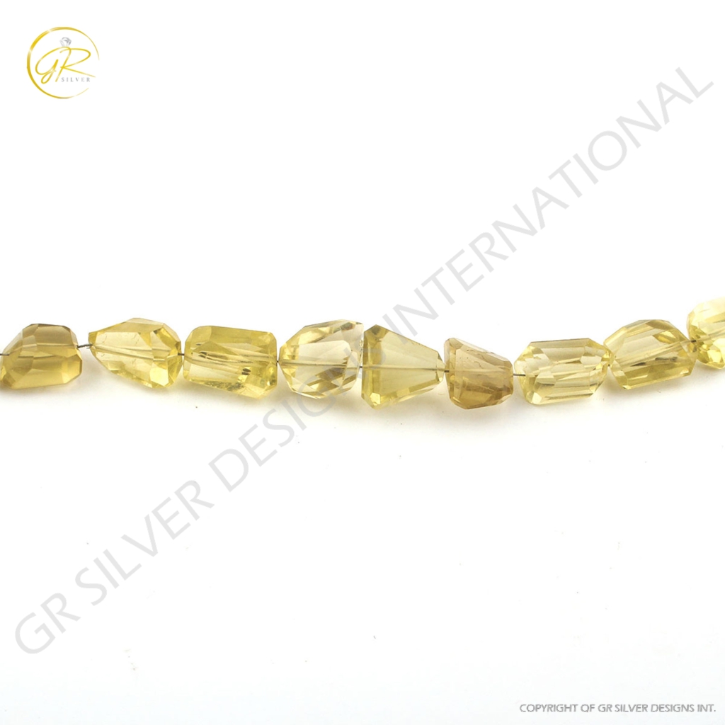 Lemon Quartz Faceted Small Size Handmade Tumble Beads