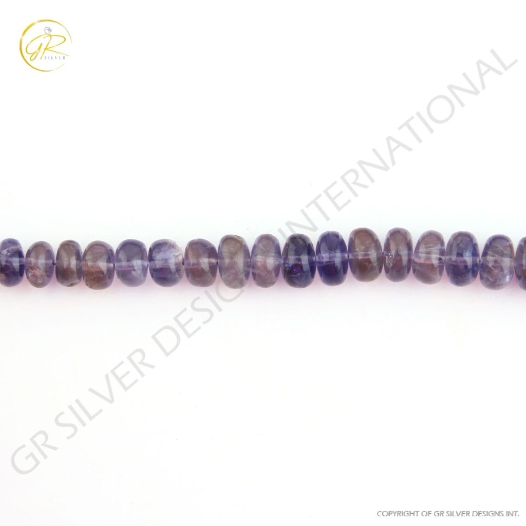 Wholesale Iolite Smooth Round Gemstone 7 Strands Handmade Beads