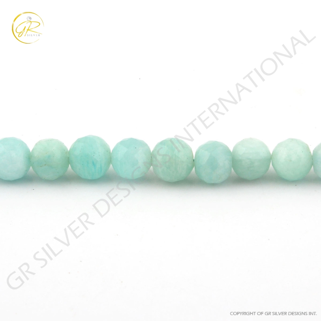 9mm Faceted Balls Shape Amazonite Handmade 20 Strands Beads