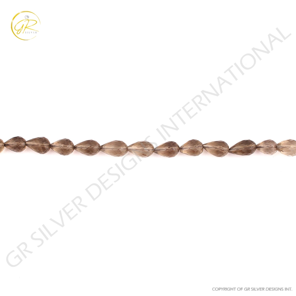 Natural Smoky Quartz Faceted Gemstone Beads For Jewelry Making