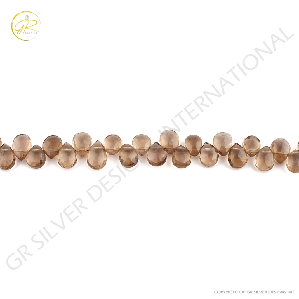 Smoky Quartz Pear Gemstone Beads 14 Strands For Jewelry