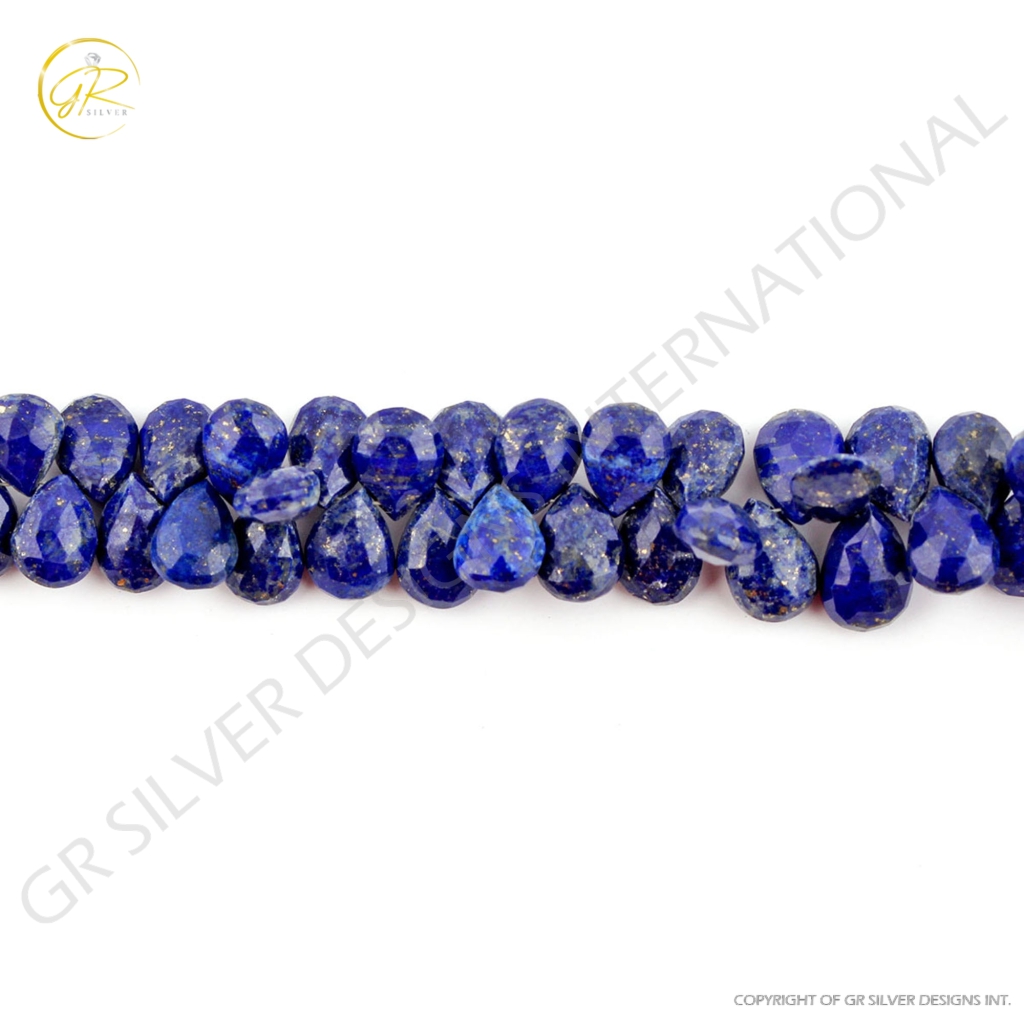 Wholesale Pear Lapis Lazuli Handmade 3 Strands Beads 8 Inches