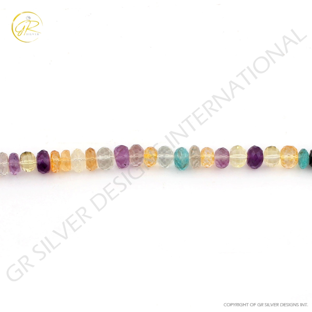 Natural Multi Quartz 7mm Round Gemstone Beads For Jewelry