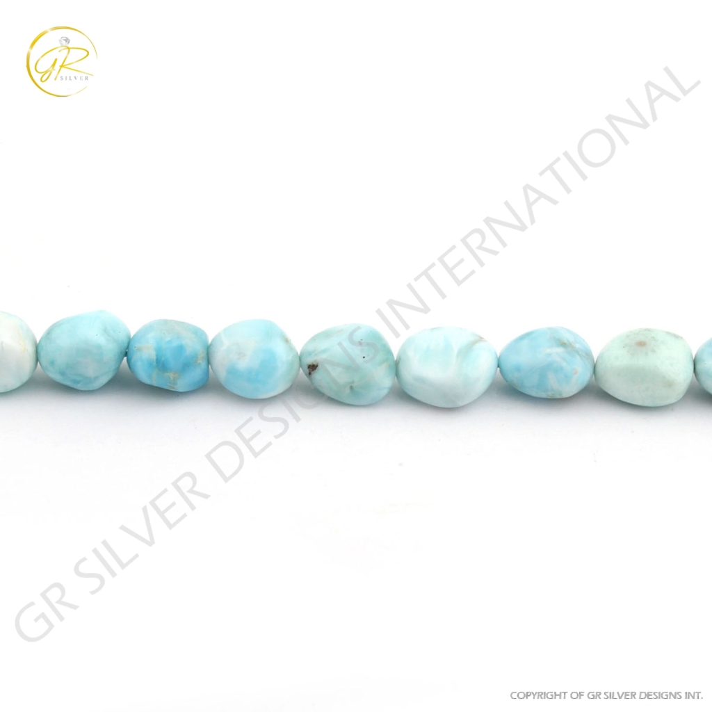 Natural Larimar Mix Tumble Gemstone Beads For Jewelry Making