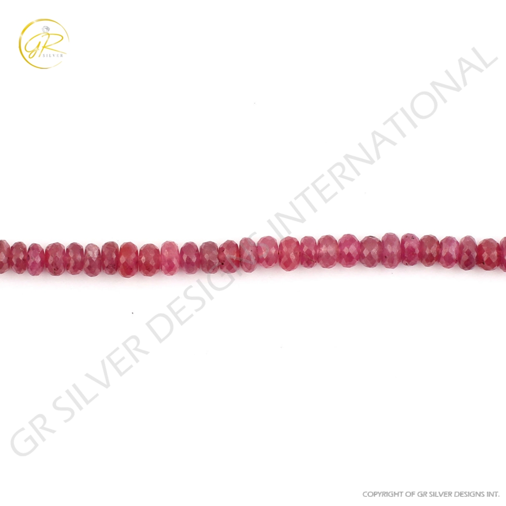 Natural Glass Field Ruby 5-8mm Round Gemstone Handmade Beads