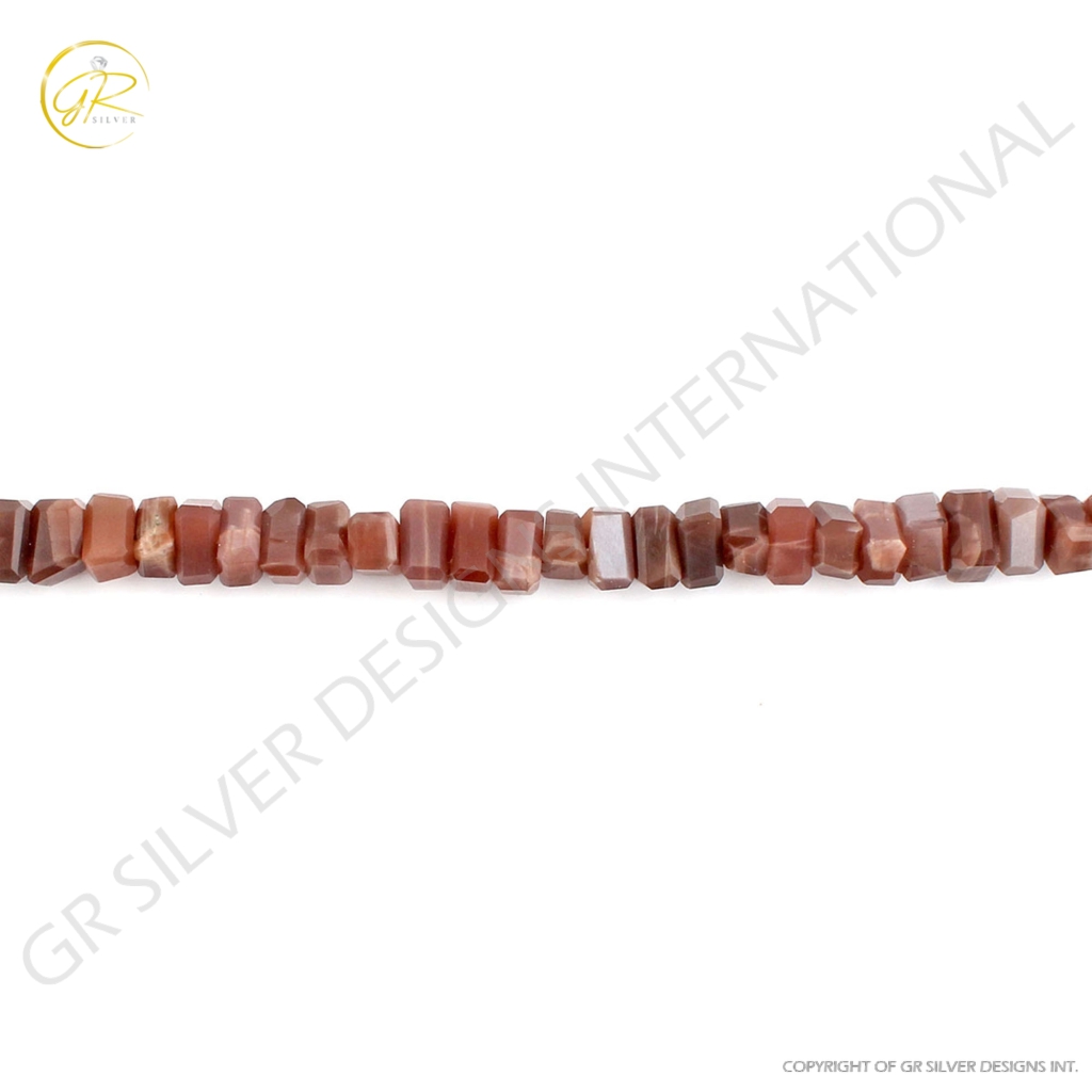 Natural Chocolate Moonstone Faceted Tumble 7-10mm Handmade Beads