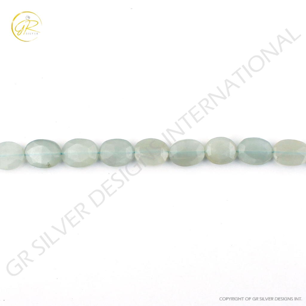 Natural Gray Moonstone Faceted Oval Beads 17 Strands