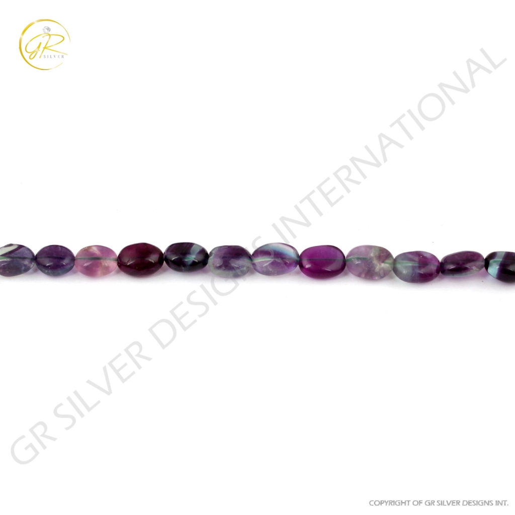 Purple Fluorite Tumble Beads Strands