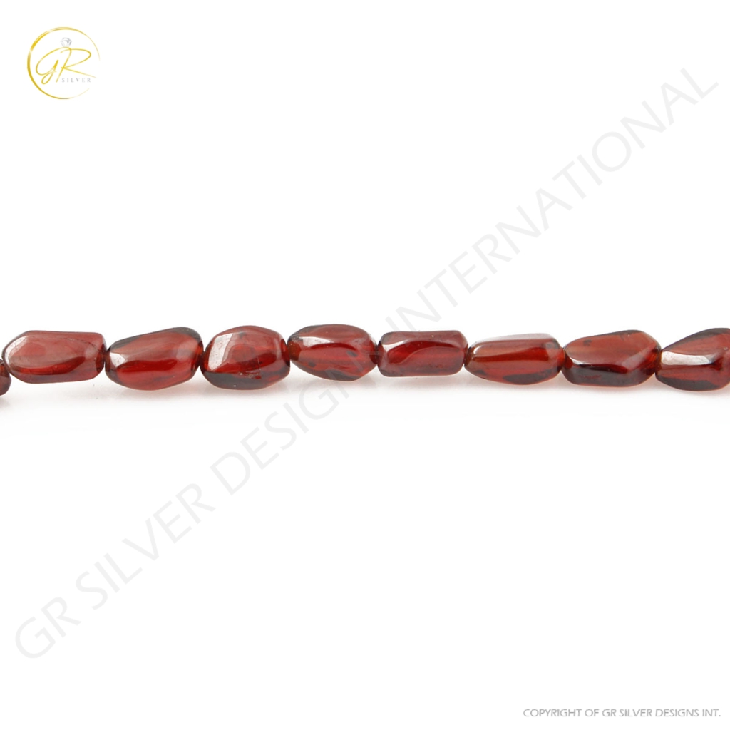 Natural Garnet Beads, 5-12mm Plain Tumbles Garnet 14 Strands