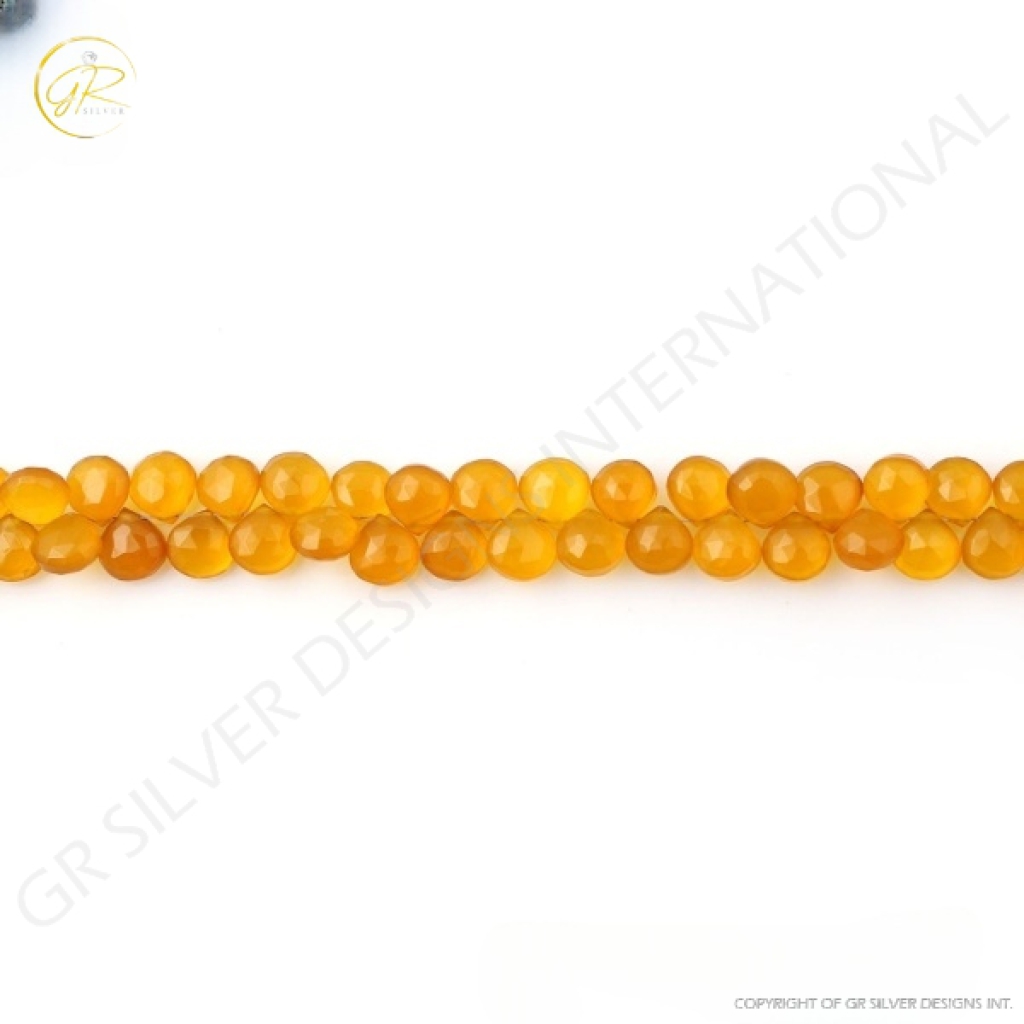 Yellow Onyx Beads, Faceted Yellow Onyx Beads ,8 - 10.5 mm Approx. Beads Yellow Onyx Beads, Faceted Yellow Onyx Beads