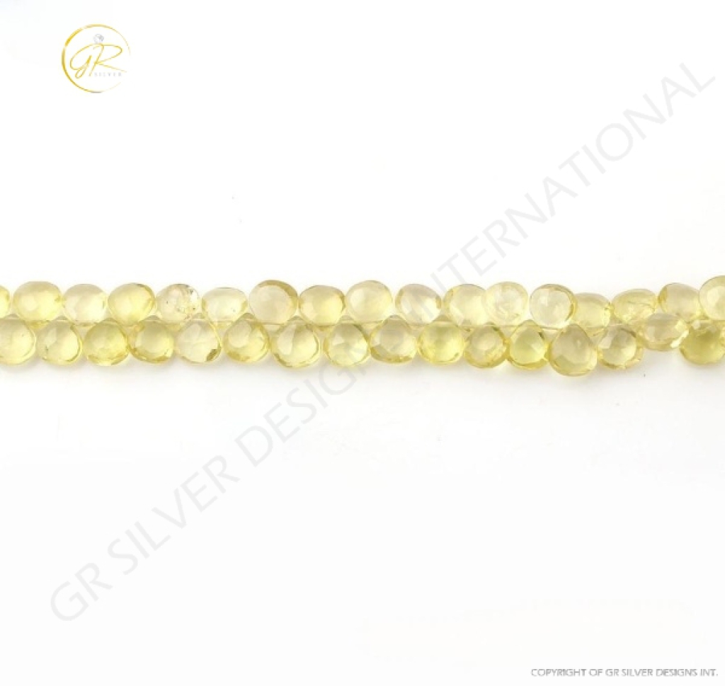 Lemon Quartz Heart Shape Faceted 8-12mm Approx 8 Strand Beads