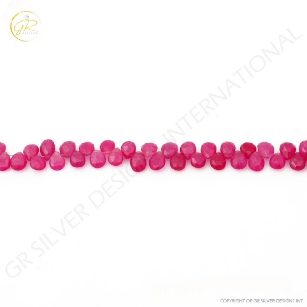 Pink Quartz Beads, Pink Quartz Pear Shape Gemstone Beads 7.5-8mm Approx 18 Strands, Pink Beads, Quartz Beads