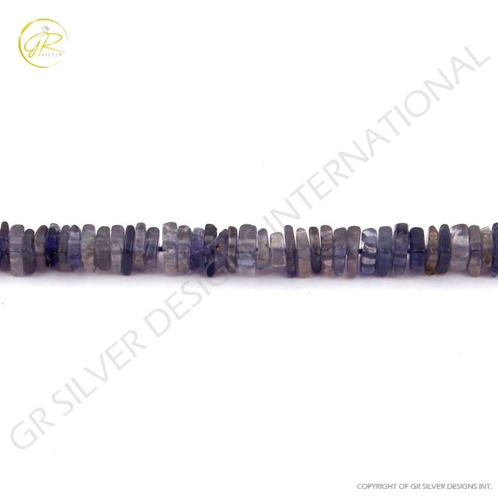 Natural Iolite 4-6mm Square Shape Smooth Gemstone Beads