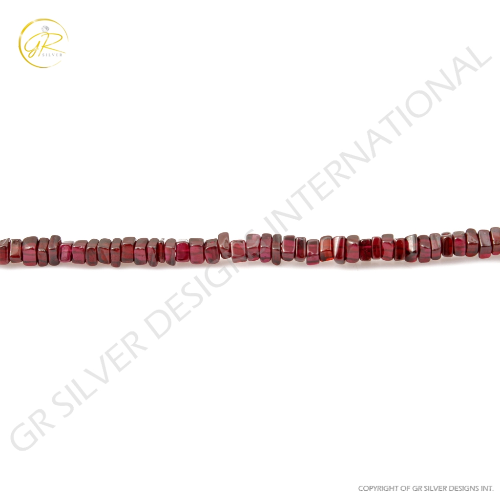 Garnet Beads, Rhodolite Garnet Gemstone Heishi Beads Square Shape 4-5mm Approx