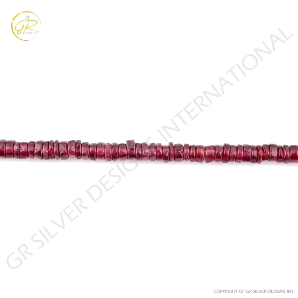 Plan Rhodolite Garnet Coin Shape Gemstone Beads For Jewelry