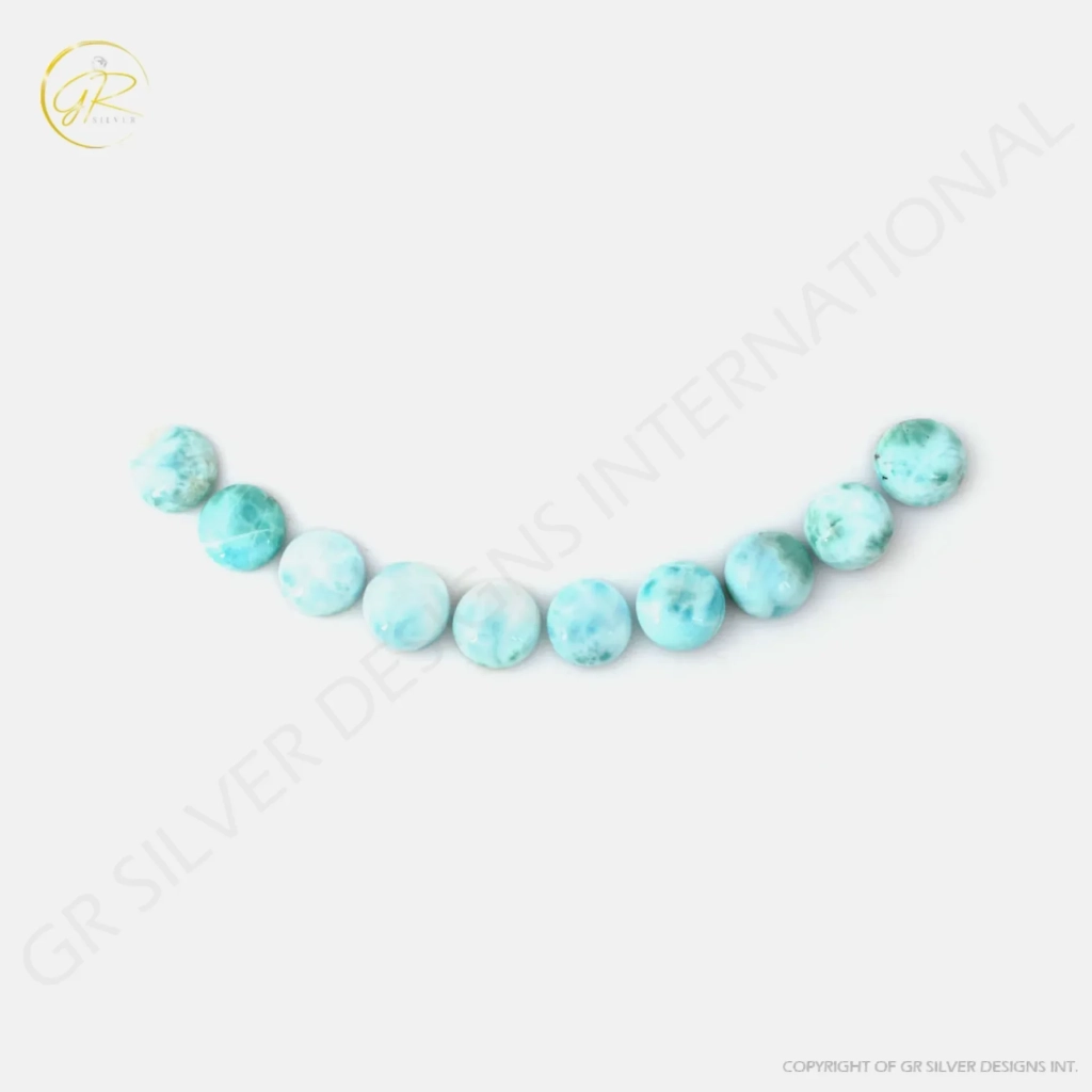 Natural Larimar 14mm Round Loose Gemstone