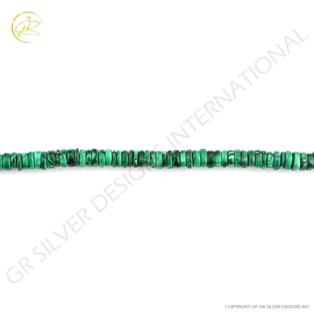 Natural Malachite Gemstone 6mm Coin Shape 10 Strands Beads