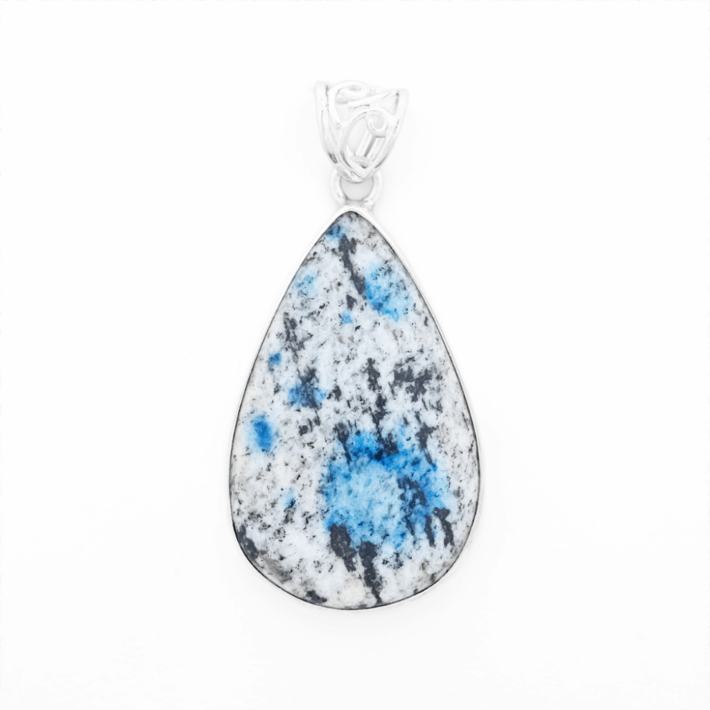 Natural K2 Jasper Pear Shape Sterling Silver Pendant Jewellery