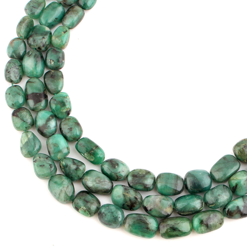 op Quality Emerald Tumble Gemstone Beads For  Elegant Jewelry Designs