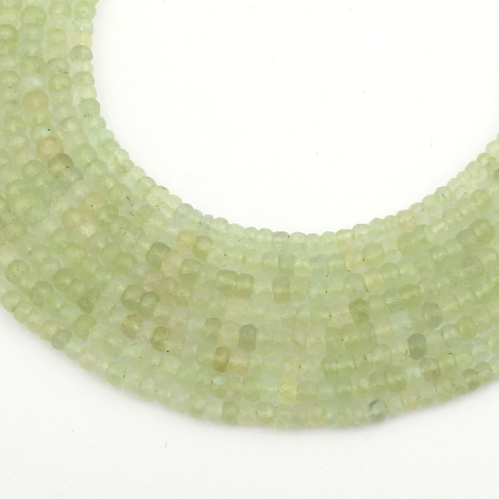 Top Quality Prehnite Gemstone 5-6mm Round Faceted Beads