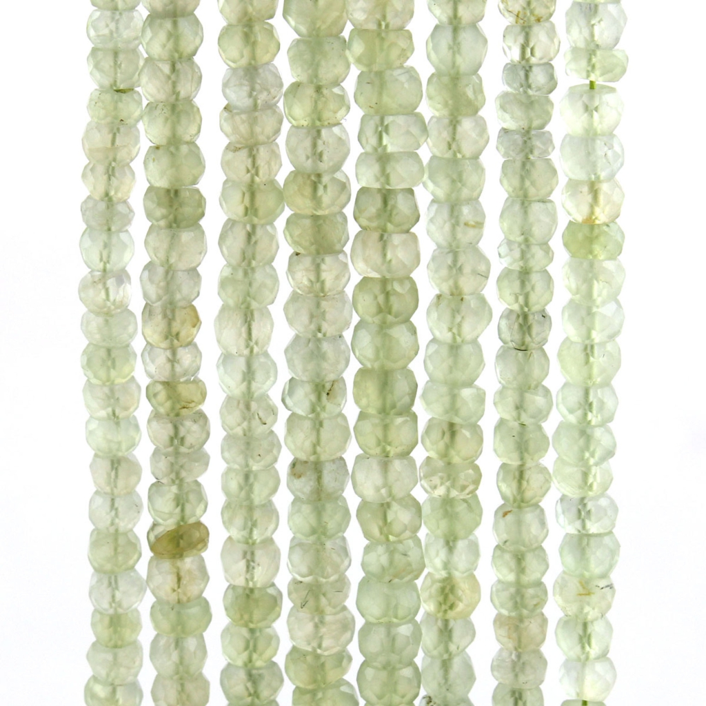 5mm Round Faceted Prehnite Gemstone Beads For Jewelry Making