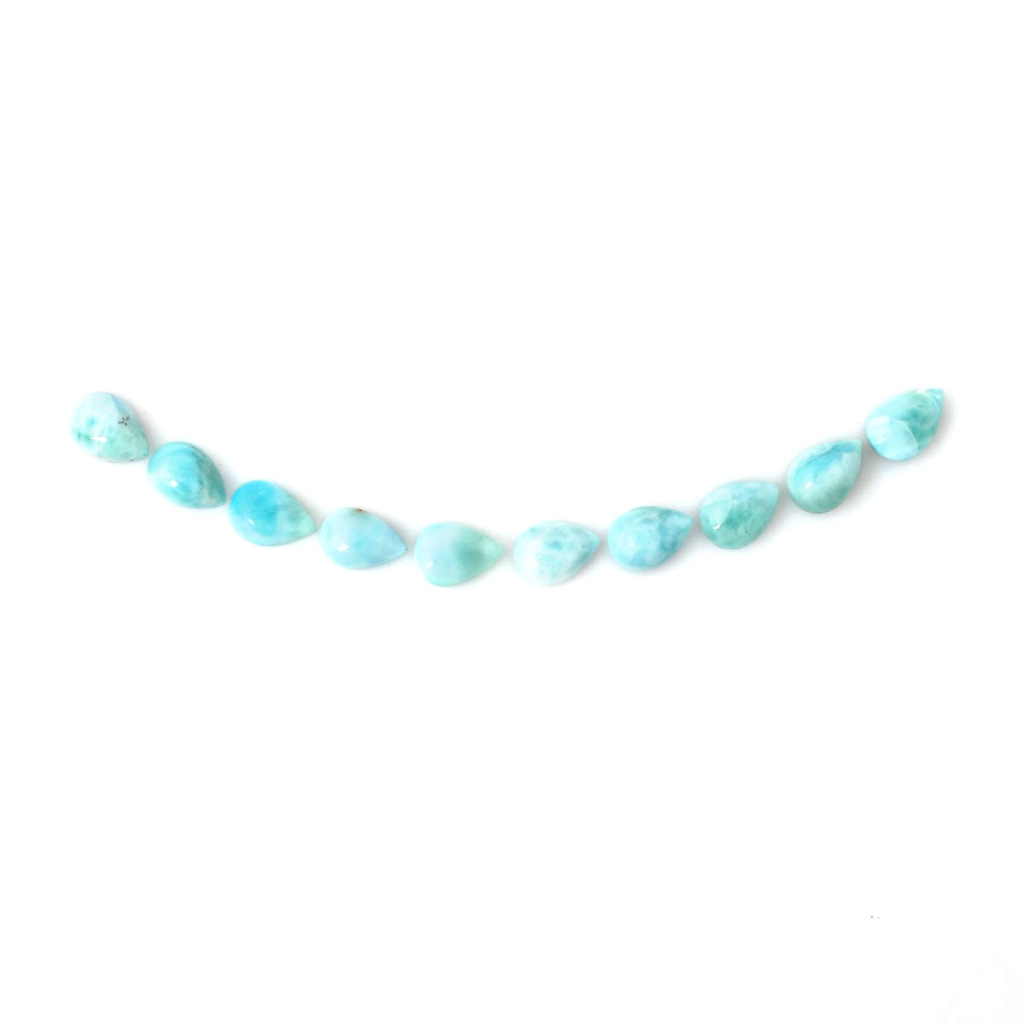 7x10mm Pear Cabochon Natural Larimar Loose Gemstone