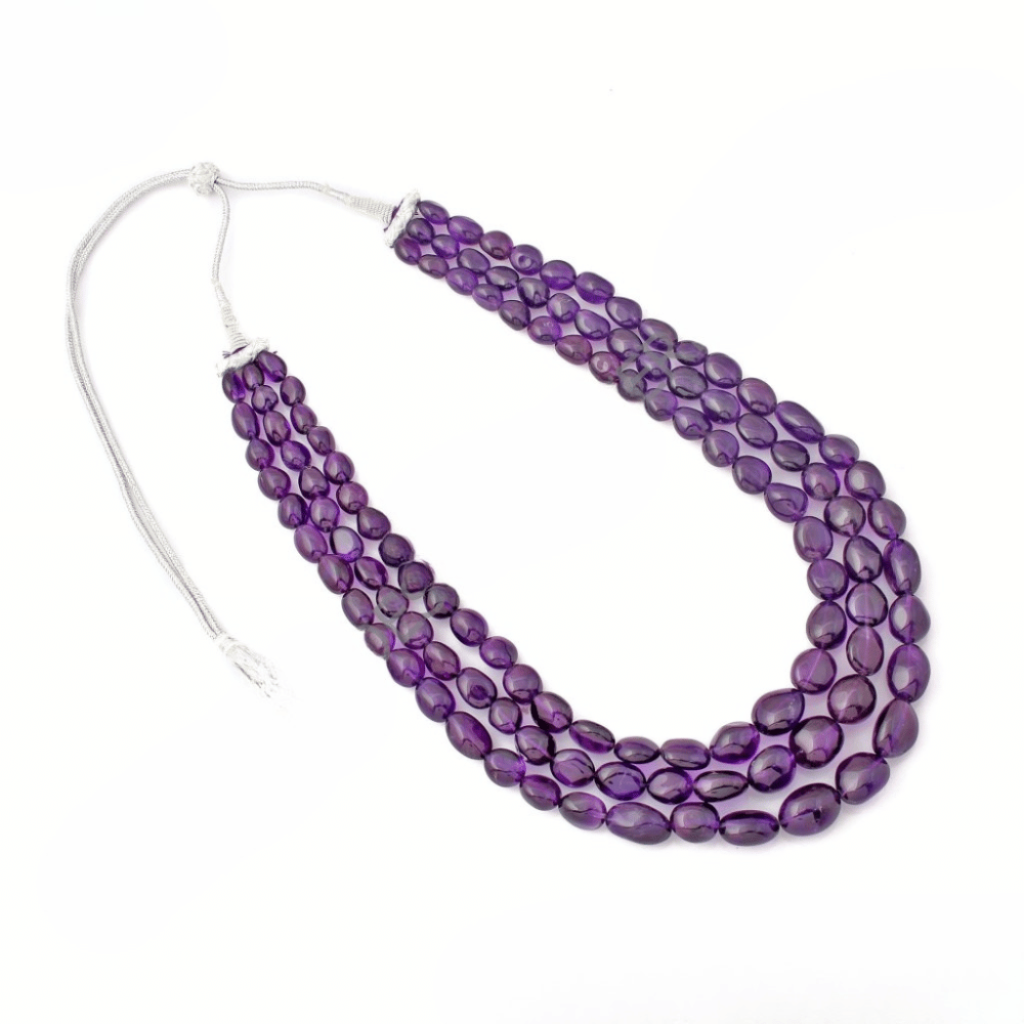 Natural Amethyst Gemstone Beaded Necklace Nuggets Shape 10-19mm Approx