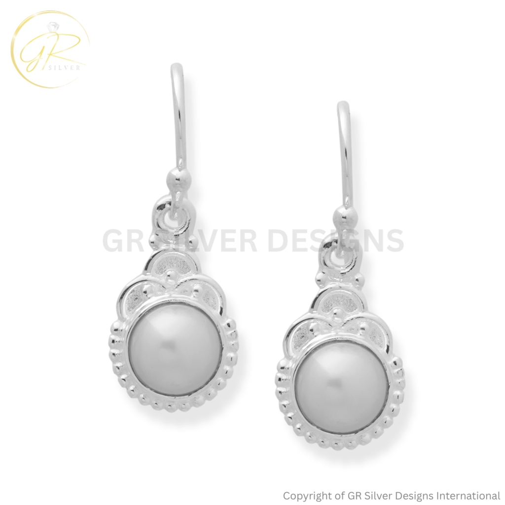 Mother of Pearl Dangle Sterling Silver Earrings